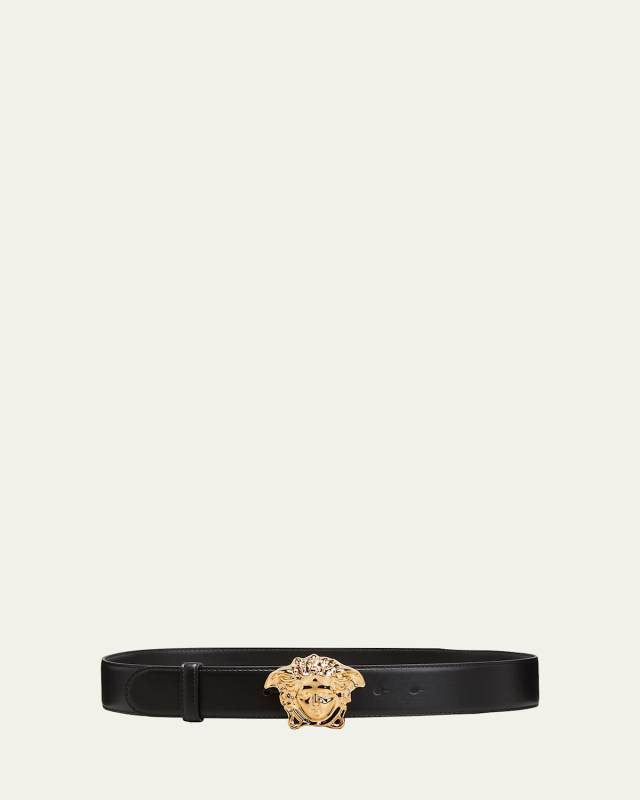 La Medusa Buckle Leather Belt